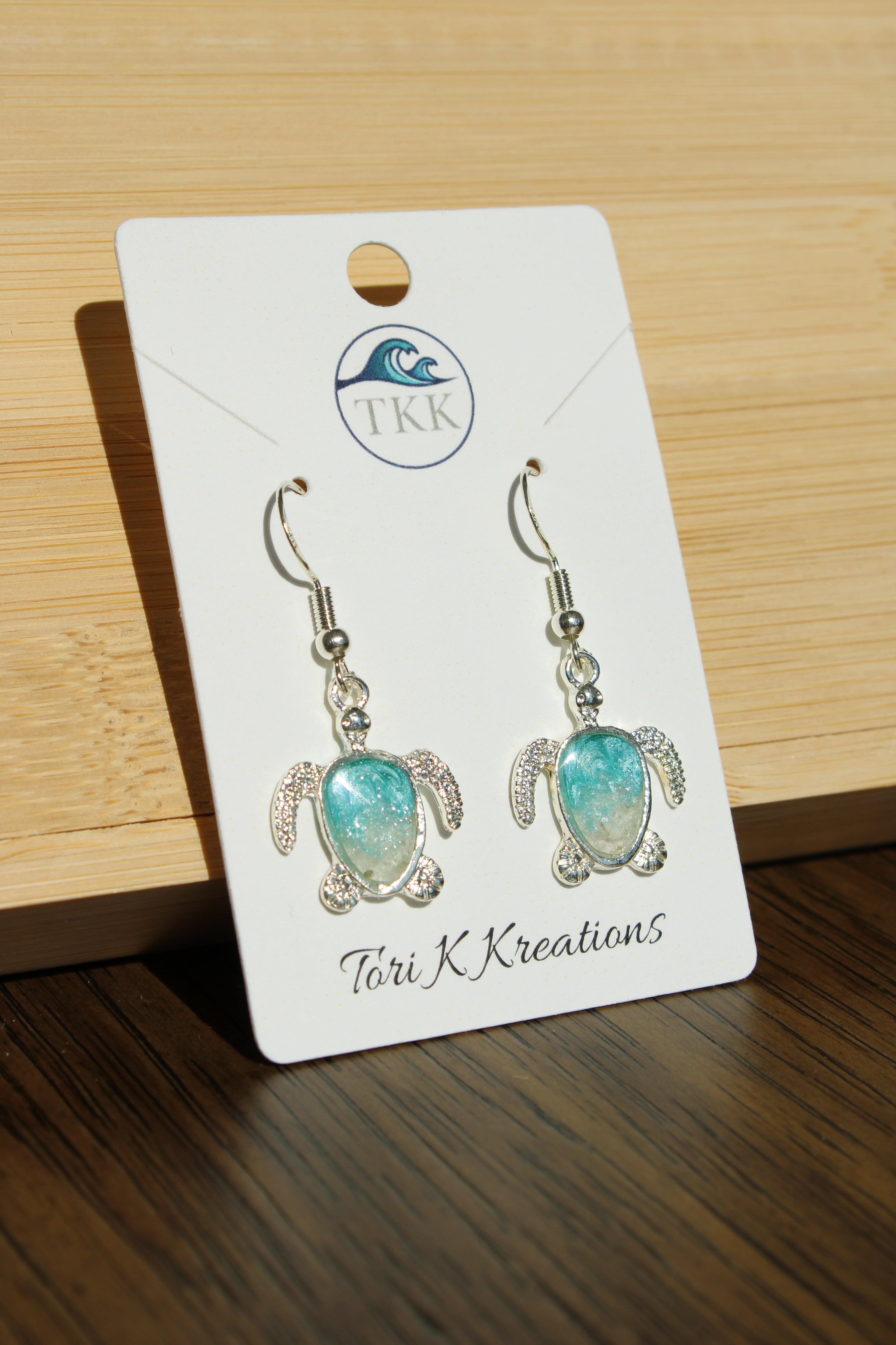 Emerald Coast Turtle Earrings - Real Beach Sand