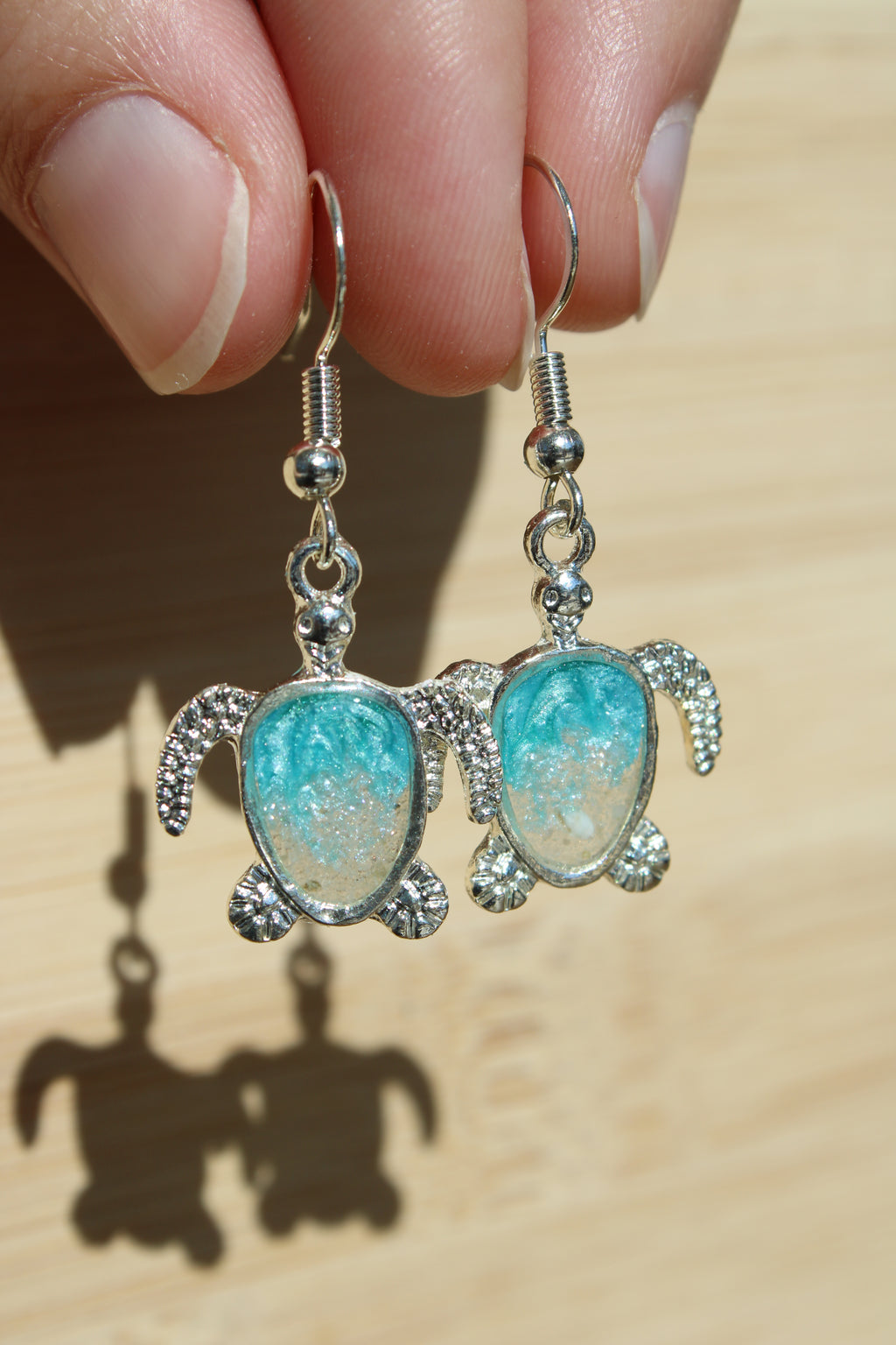 Emerald Coast Turtle Earrings - Real Beach Sand