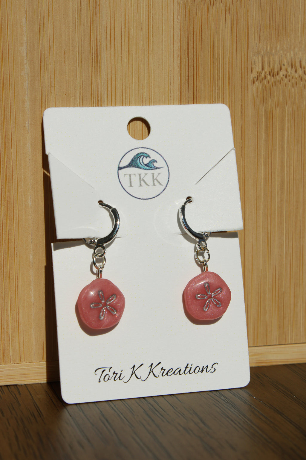 Pink Sand Dollar Earrings - Real Beach Sand